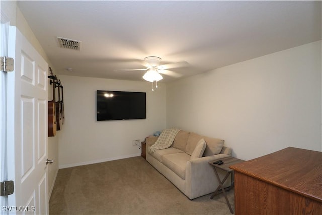 20321 Estero Gardens Cir Unit 108, Estero, FL 33928 - living area with light colored carpet, a ceiling fan, and baseboards