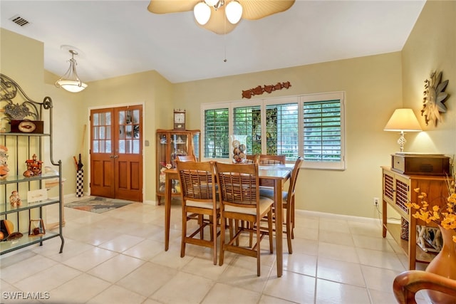 940 Golden Gate Blvd W, Naples, FL 34120 - dining room featuring a ceiling fan, light tile patterned floors, and baseboards