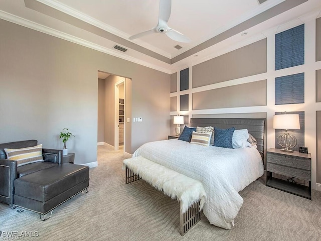 2452 Terra Verde Ln Unit 2452, Naples, FL 34105 - bedroom with carpet, crown molding, baseboards, and a ceiling fan