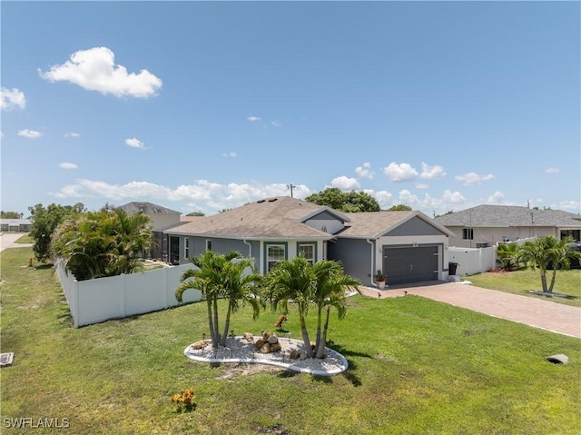 18 SW 19th Ter, Cape Coral, FL 33991 - single story home featuring an attached garage, decorative driveway, and stucco siding