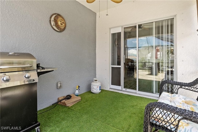 18 SW 19th Ter, Cape Coral, FL 33991 - view of patio / terrace with a grill and ceiling fan