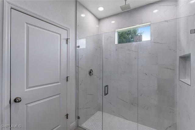 2008 Hercules Rd, Labelle, FL 33935 - bathroom featuring a marble finish shower