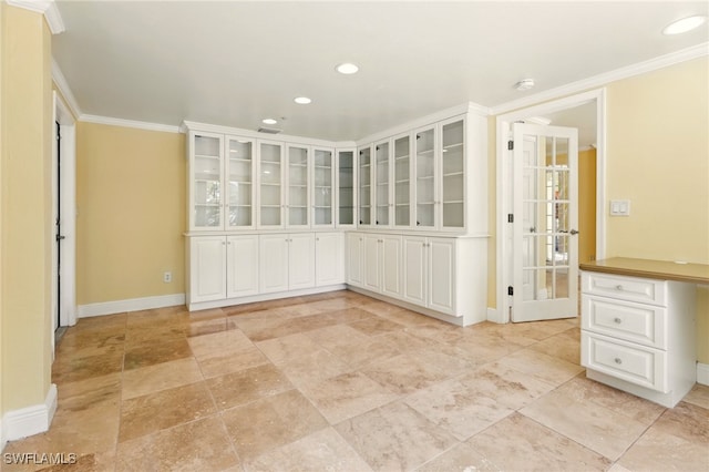5697 Bay Point Rd, Bokeelia, FL 33922 - unfurnished room featuring baseboards, crown molding, recessed lighting, and a smoke detector