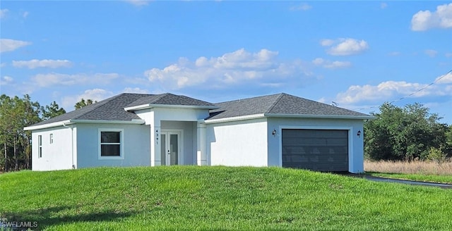 4391 66th Ave NE, Naples, FL 34120 - view of front of property featuring a garage, stucco siding, and a front lawn