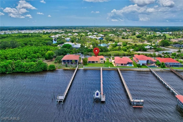 6140 River Shore Ct, North Fort Myers, FL 33917 - aerial view of residential area with a nearby body of water