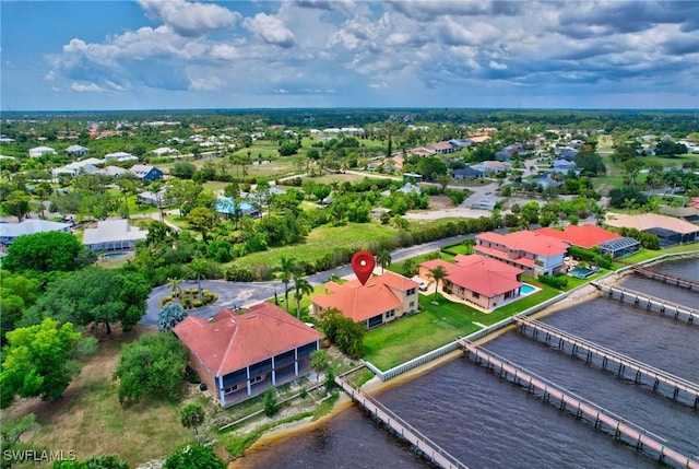 6140 River Shore Ct, North Fort Myers, FL 33917 - aerial perspective of suburban area with a large body of water