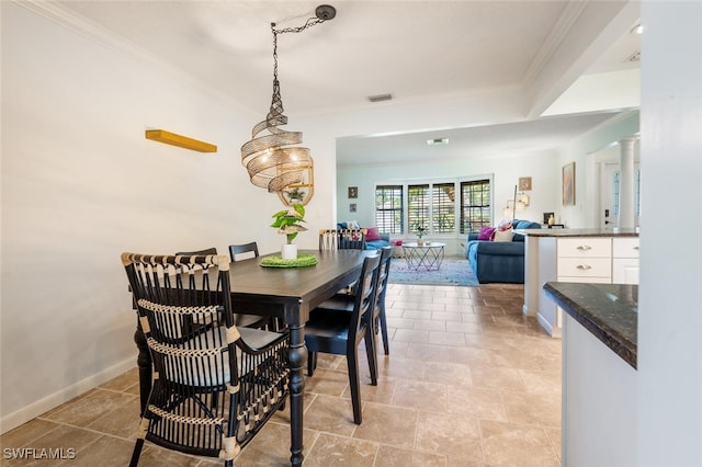 3586 Santiago Way, Naples, FL 34105 - dining space with crown molding and baseboards