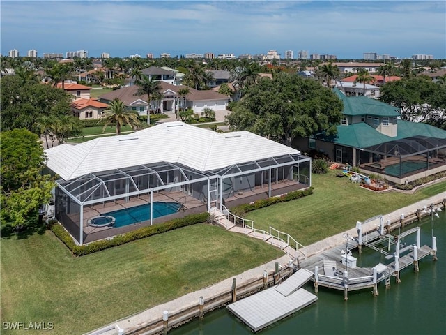561 Conover Ct, Marco Island, FL 34145 - aerial view of a nearby body of water and a pool area