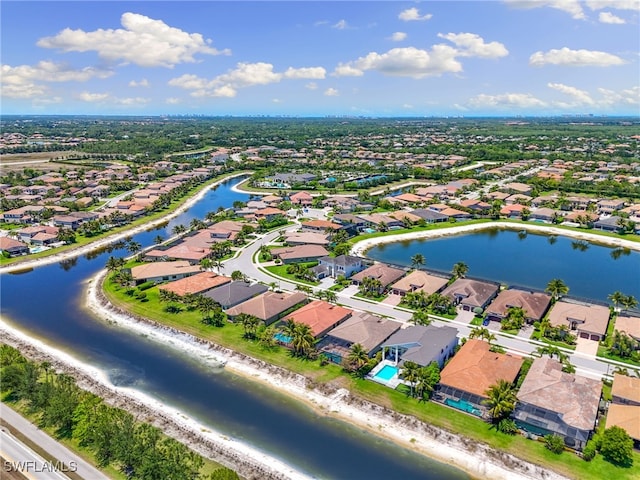 4382 Caldera Cir, Naples, FL 34119 - aerial view of residential area featuring a large body of water
