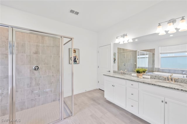 2127 Hamlin St, Naples, FL 34120 - bathroom with a stall shower and double vanity