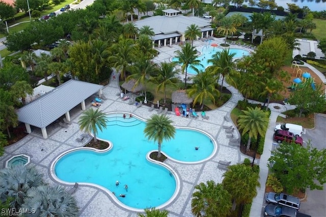 2127 Hamlin St, Naples, FL 34120 - community pool with area for grilling and a patio area