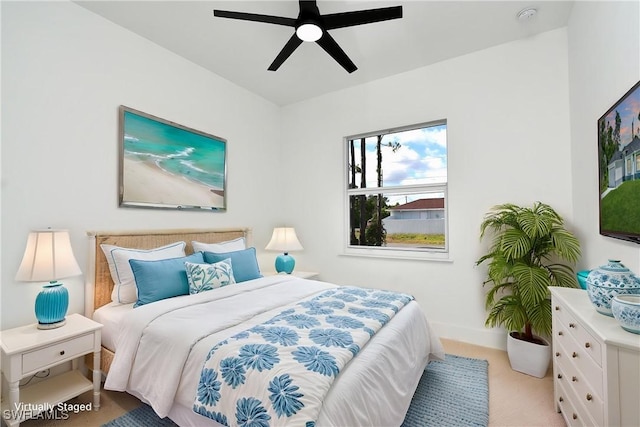3808 2nd St W, Lehigh Acres, FL 33971 - bedroom featuring carpet flooring, baseboards, and a ceiling fan