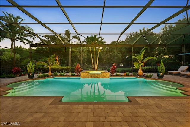 4249 Deephaven Ln, Naples, FL 34119 - view of pool featuring a patio, a lanai, and a pool with connected hot tub
