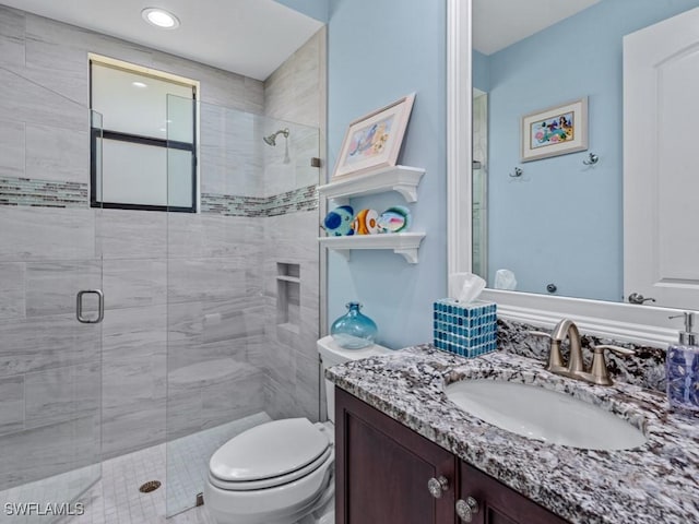 811 Manor Ter, Marco Island, FL 34145 - full bath featuring toilet, a stall shower, and vanity