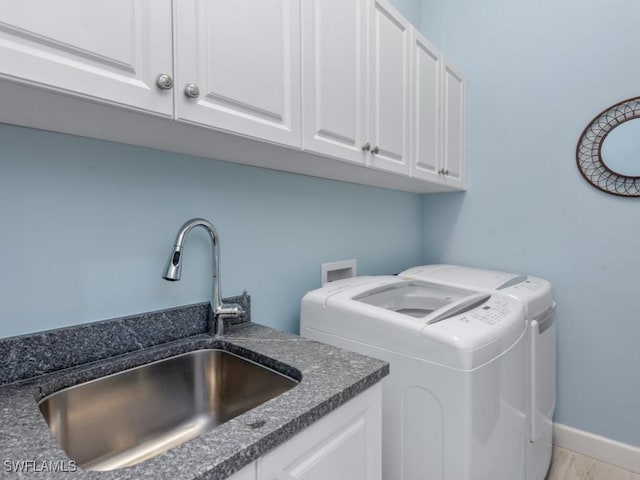 811 Manor Ter, Marco Island, FL 34145 - clothes washing area with washer and clothes dryer and cabinet space