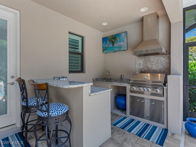 811 Manor Ter, Marco Island, FL 34145 - view of patio / terrace with area for grilling and an outdoor kitchen