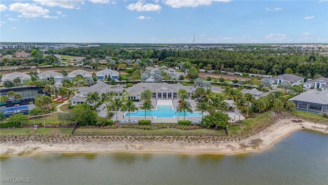 9292 Cayman Dr, Naples, FL 34114 - aerial view of residential area featuring a pool and a large body of water