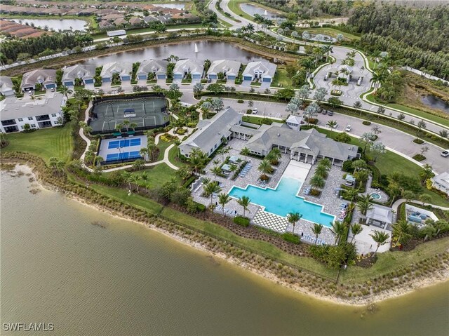 9292 Cayman Dr, Naples, FL 34114 - aerial view of property's location featuring a pool and a nearby body of water
