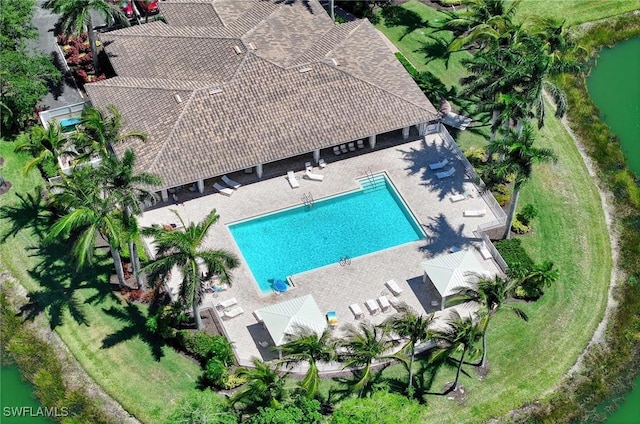 13891 Lake Mahogany Blvd Unit 3123, Fort Myers, FL 33907 - view from above of property with a pool area