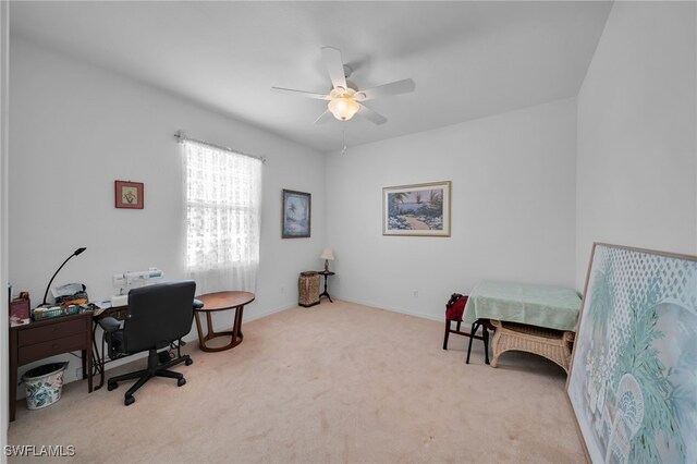 2010 SE 13th Ter, Cape Coral, FL 33990 - carpeted home office with a ceiling fan