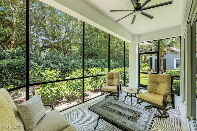10220 Bellavista Cir Unit 1402, Miromar Lakes, FL 33913 - sunroom / solarium with ceiling fan and plenty of natural light