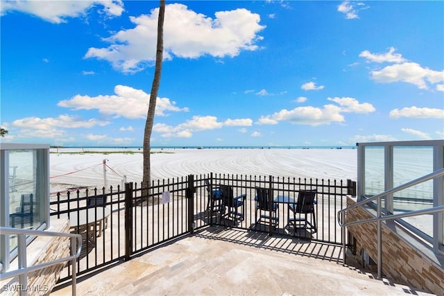6612 Estero Blvd Unit Ph2, Fort Myers Beach, FL 33931 - view of patio / terrace with view of water and beach