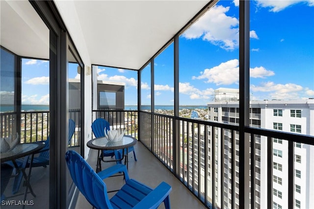 6612 Estero Blvd Unit Ph2, Fort Myers Beach, FL 33931 - sunroom featuring a water view