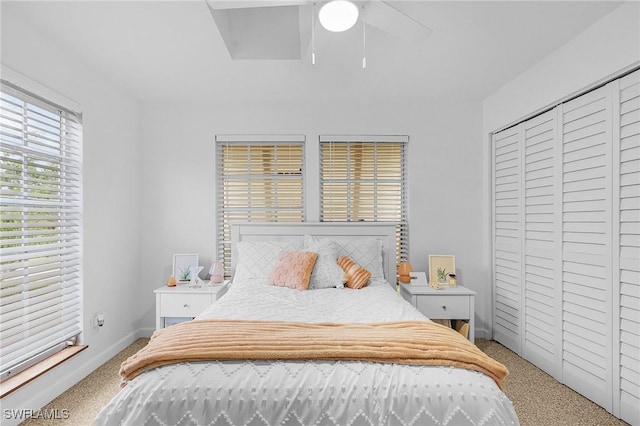 7269 Heaven Ln, Fort Myers, FL 33908 - bedroom featuring carpet floors, a ceiling fan, and baseboards