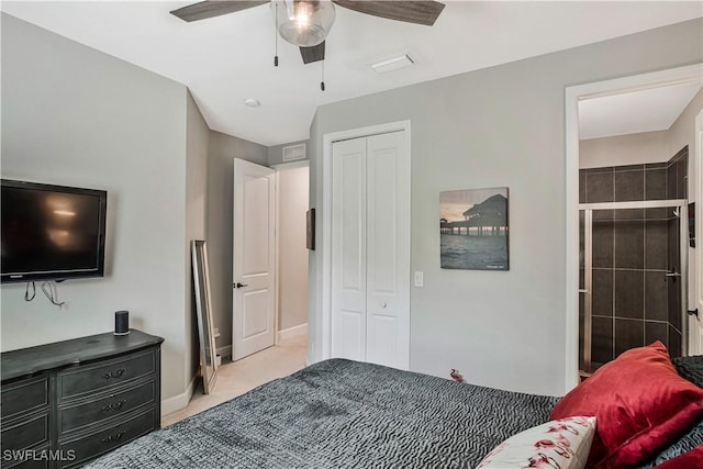 8651 Colony Trace Dr, Fort Myers, FL 33908 - bedroom featuring a closet, ceiling fan, and baseboards