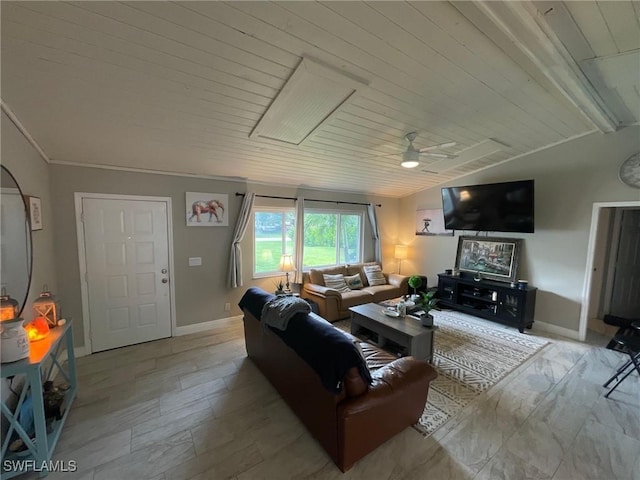 17133 Phlox Dr, Fort Myers, FL 33967 - living area featuring ceiling fan and baseboards