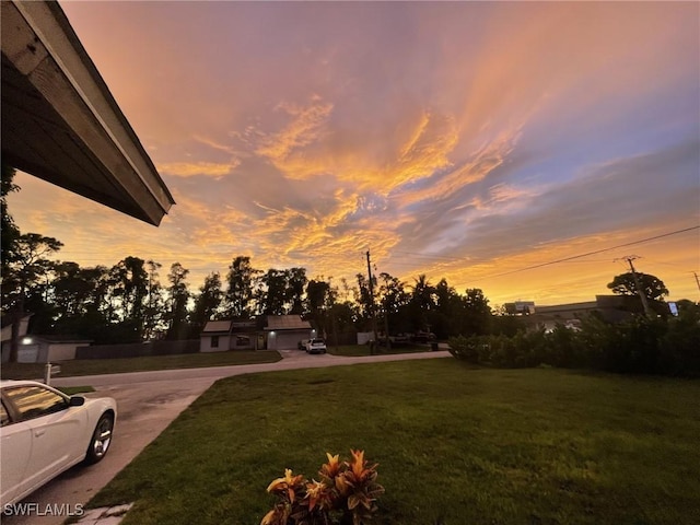 17133 Phlox Dr, Fort Myers, FL 33967 - view of grassy yard featuring concrete driveway