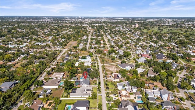 1263 Caloosa Dr, Fort Myers, FL 33901 - aerial view of property and surrounding area with nearby suburban area
