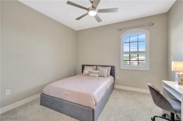 2102 Antigua Ln, Naples, FL 34120 - carpeted bedroom with baseboards, a ceiling fan, and an office area