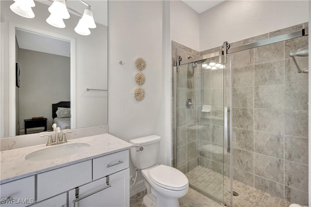 2102 Antigua Ln, Naples, FL 34120 - full bathroom with a shower stall, vanity, and toilet