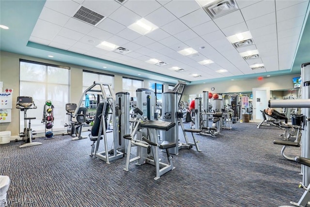 2102 Antigua Ln, Naples, FL 34120 - workout area with carpet flooring and a paneled ceiling