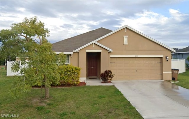 2709 SW 4th Pl, Cape Coral, FL 33914 - ranch-style house with an attached garage, concrete driveway, and stucco siding