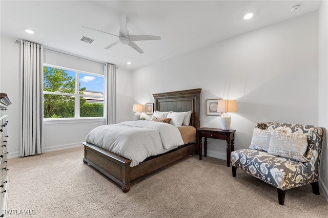 16523 Crescent Beach Way, Bonita Springs, FL 34135 - bedroom featuring carpet floors, baseboards, a ceiling fan, and recessed lighting