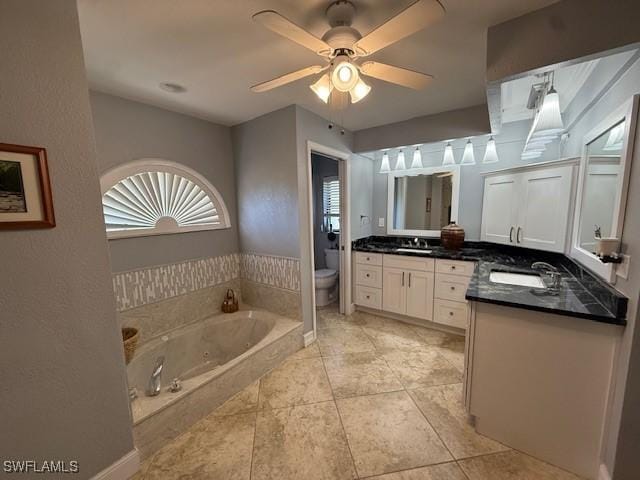 1200 Elaine Ave N, Lehigh Acres, FL 33971 - full bath featuring toilet, tile patterned floors, plenty of natural light, and a bath