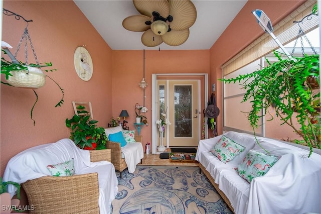 134 Dartmouth Dr NW, Port Charlotte, FL 33952 - entrance to property featuring an outdoor living space and a ceiling fan