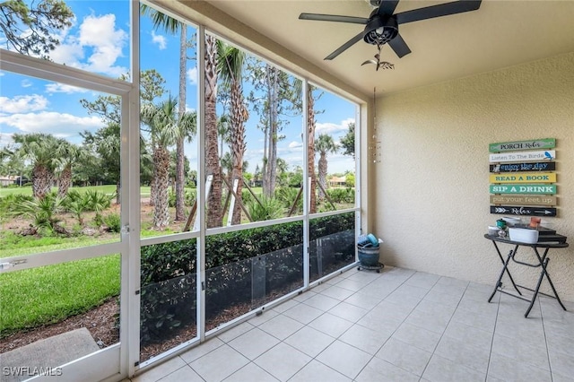 20101 Seagrove St Unit 702, Estero, FL 33928 - sunroom / solarium featuring a ceiling fan