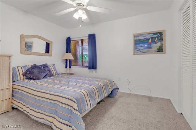 4200 Steamboat Bnd Unit 205, Fort Myers, FL 33919 - carpeted bedroom with a closet, baseboards, and ceiling fan