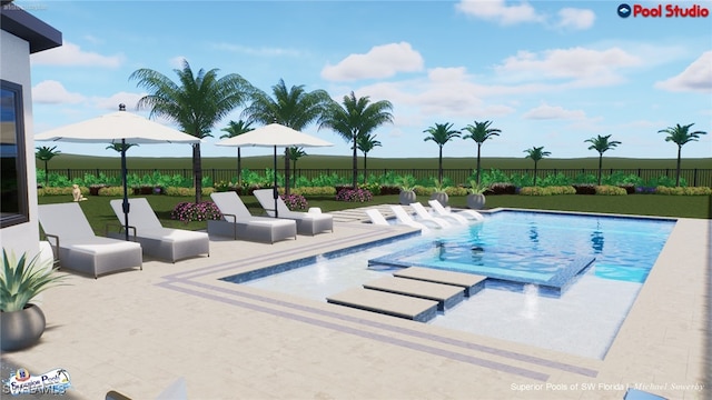 4172 Crescent Ct, Naples, FL 34119 - view of pool with a fenced backyard and a patio area