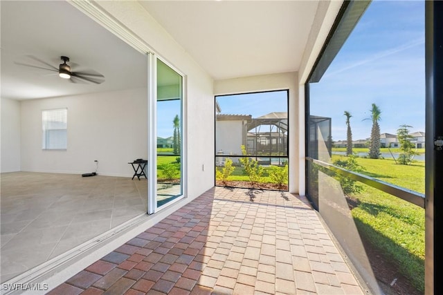 3663 Wild Sage Way, Alva, FL 33920 - unfurnished sunroom featuring ceiling fan