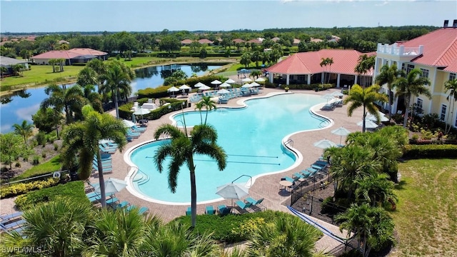 3663 Wild Sage Way, Alva, FL 33920 - community pool featuring a water view