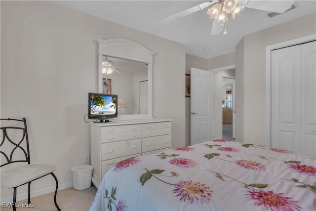 8032 Kilkenny Way Unit G33, Naples, FL 34112 - bedroom featuring a closet, ceiling fan, and baseboards