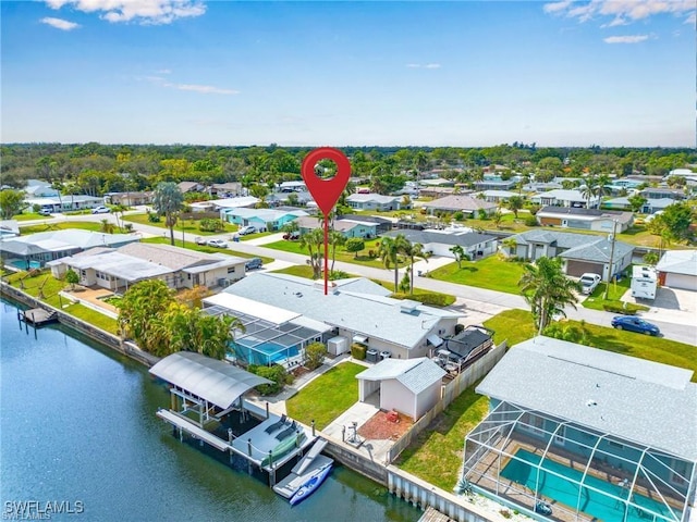 4330 S Canal Cir, North Fort Myers, FL 33903 - aerial view of residential area with a large body of water