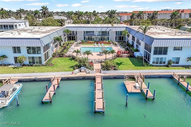 333 Harbour Dr Unit 201, Naples, FL 34103 - aerial perspective of suburban area with a nearby body of water and a pool