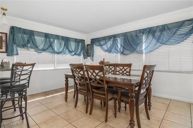 13031 9th St, Fort Myers, FL 33905 - dining area featuring light tile patterned flooring, baseboards, and ornamental molding