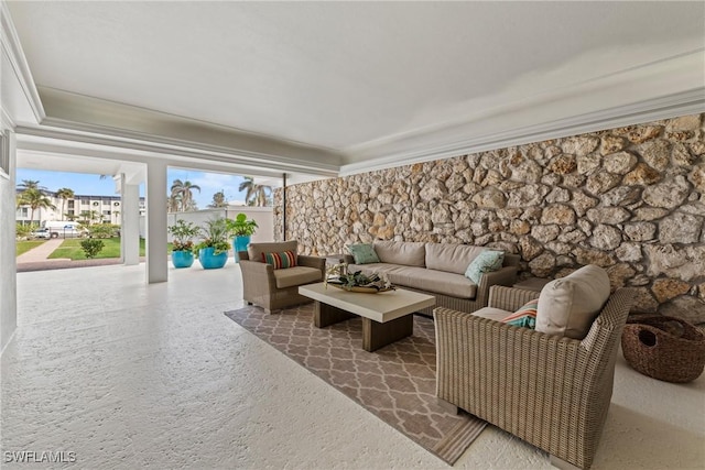 1977 Gulf Shore Blvd N Unit 302, Naples, FL 34102 - living area featuring crown molding