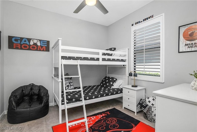 17326 Ashcomb Way, Estero, FL 33928 - bedroom featuring carpet flooring, ceiling fan, and baseboards